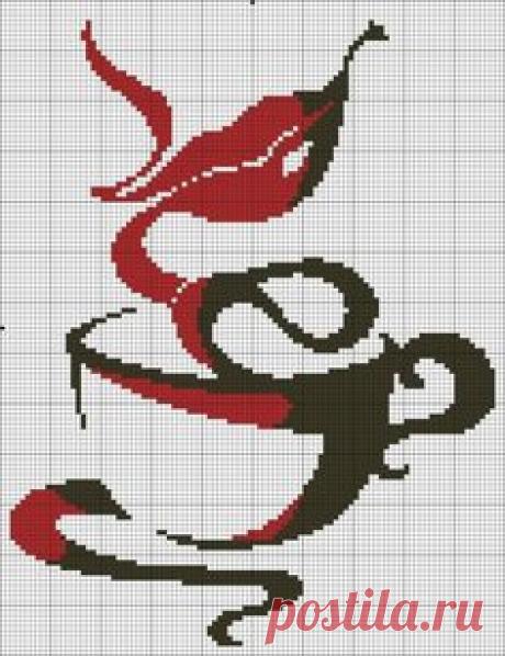 Чашка кофе. / Вышивка / Схемы вышивки крестом
