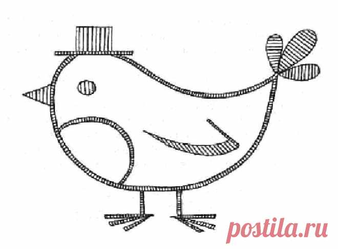 Аппликация "Птичка"