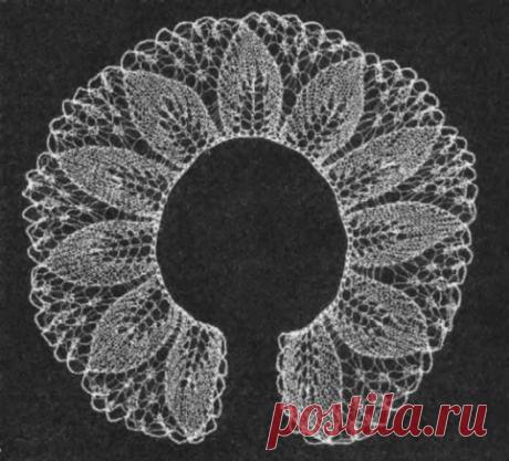 Ажурные воротнички спицами 2