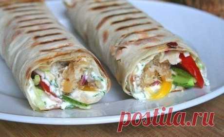 Домашняя шаурма с куриной грудкой