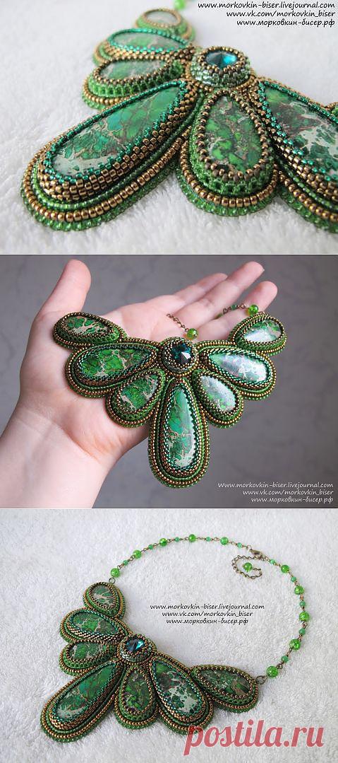 Колье "Лесной веер" | biser.info - всё о бисере и бисерном творчестве