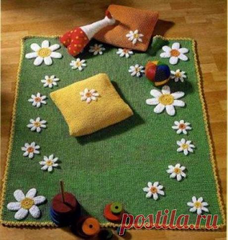 Вязание спицами - Плед-коврик ПОЛЯНКА » Поиск мастер классов, поделок своими руками и рукоделия на SearchMasterclass.Net