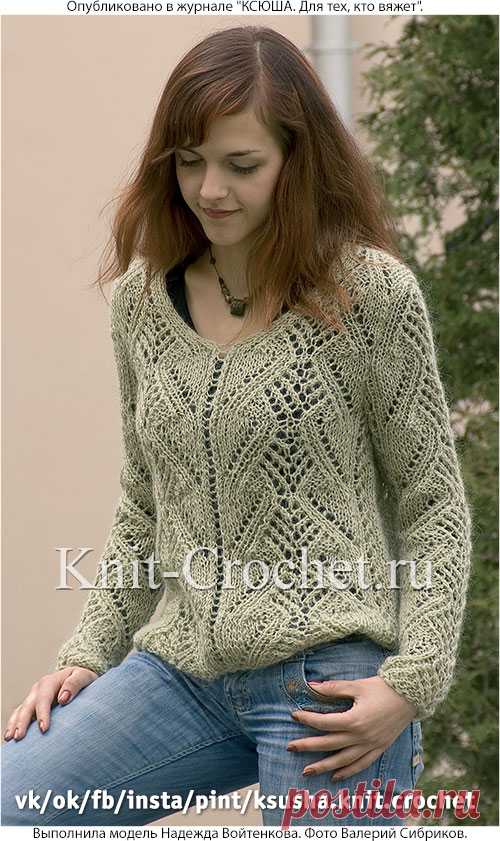 Пуловер ажурный спицами. - Пуловеры женские спицами - Вязание спицами - Каталог статей - Вязание спицами и крючком