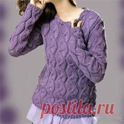 сиреневый джемпер с узором