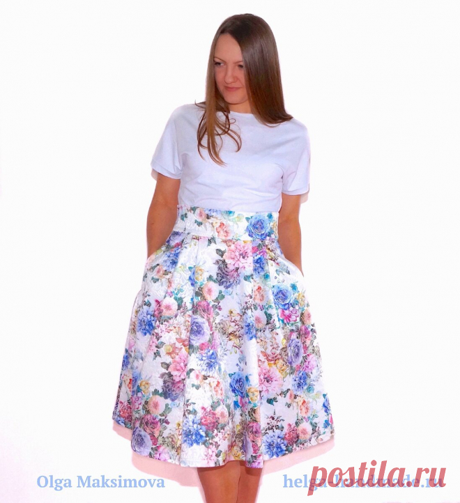 Юбка со складками и карманами в боковых швах | helga-handmade.ru | Яндекс Дзен