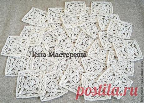 Квадратный мотив "Кружево", пошаговый МК из категории Интересные идеи – Вязаные идеи, идеи для вязания