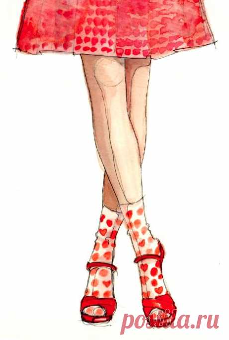 red heart #fashion #illustration | Art