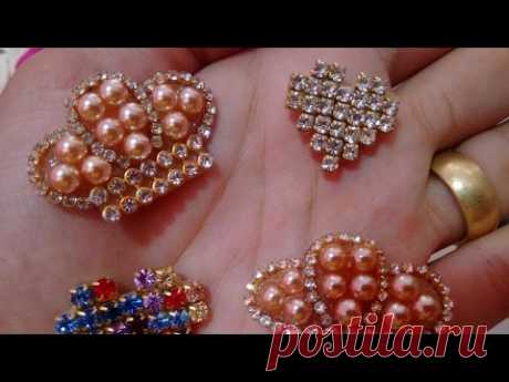 CHATONS DE COROA E CORAÇÃO - FEITO COM STRASS DE METRO - FÁCIL