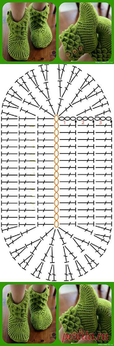 Вязанные боты - крокодильчики..