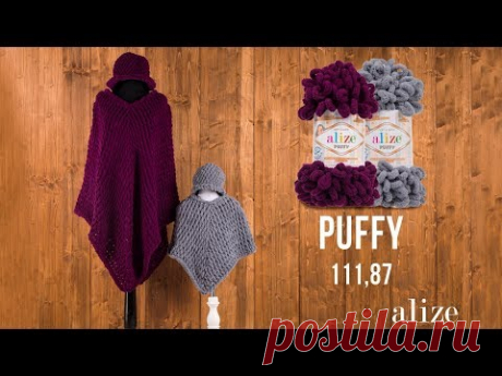 Alize Puffy ile Panço Yapımı - Making Poncho with Alize Puffy