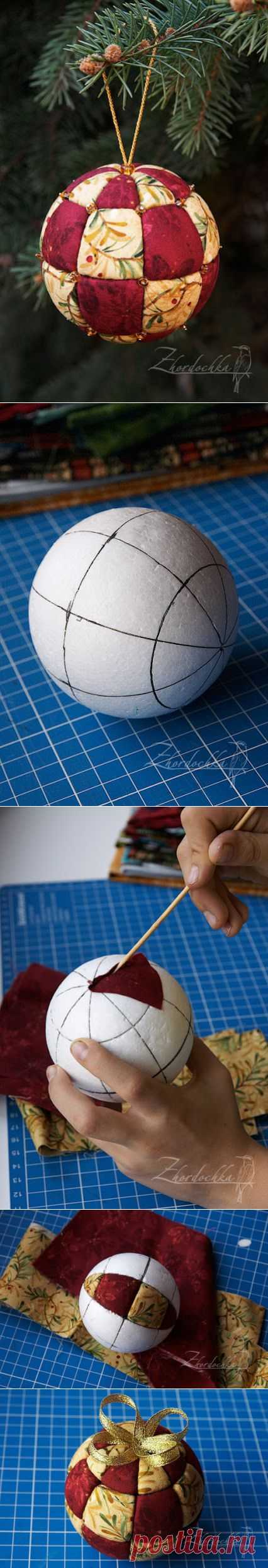 На жёрдочке: Мастер-класс. Новогодний лоскутный шар кимекоми / Kimekomi Christmas Ornament Tutorial