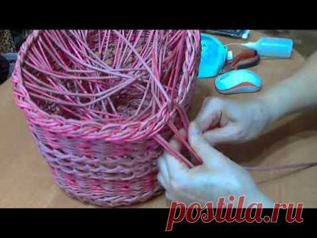 мк корзинки с косичкой внизу часть 2