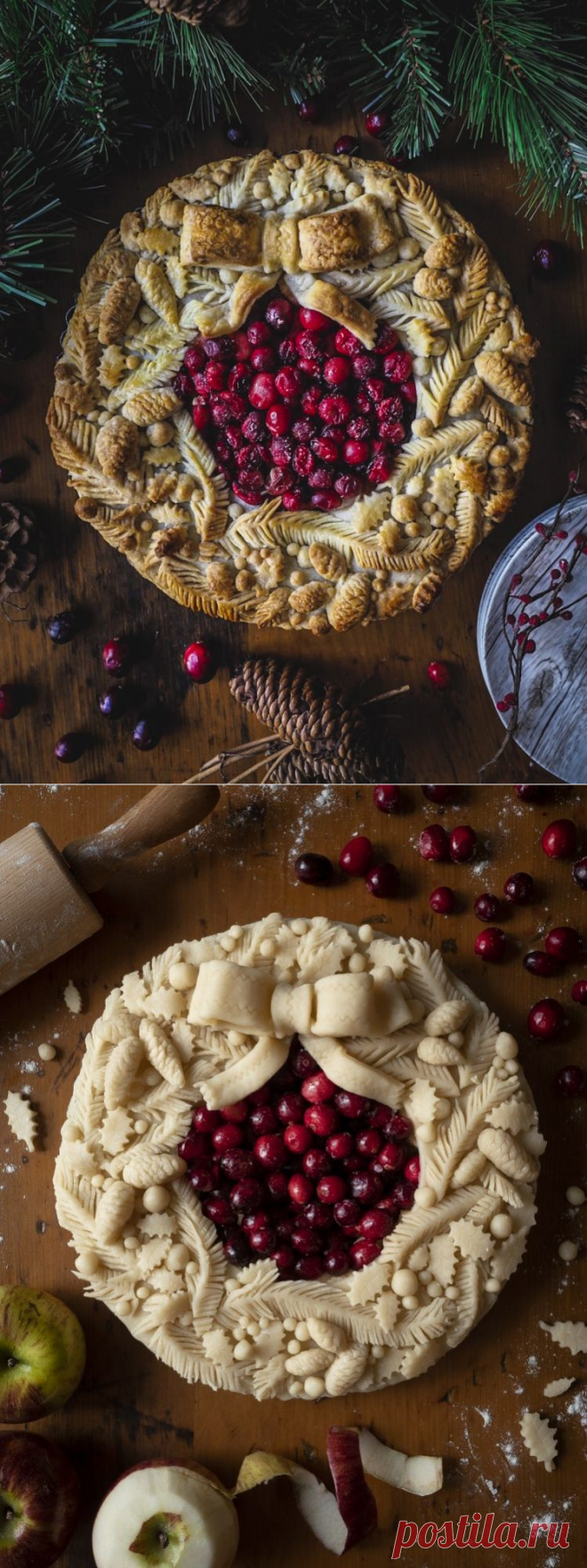 Holiday Wreath Spiced Cranberry and Apple Pie – Pie-Eyed Girl