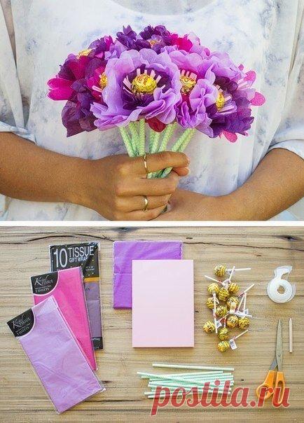 ​Букет из чупа-чупсов Букет из чупа-чупсовБукет из чупа-чупсов это один из вкуснейших подарков лучшему другу.