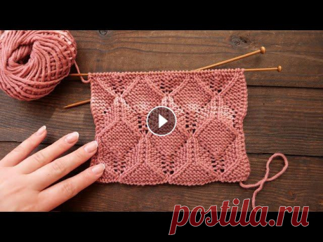 Узор 3D ажур спицами  Невероятный 3D ажурный узор спицами для вязания кофт, шарфиков и шапочек Набрать количество петель кратно 14+1+2 петли. Вязать по схеме: Повторять 1-4...