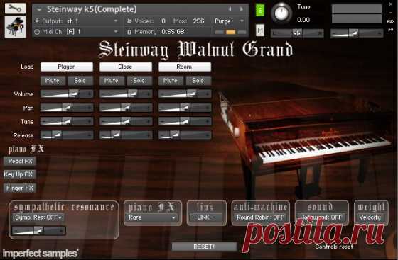 Imperfect Samples Steinway Walnut Concert Grand Pro KONTAKT  | 7.25 GB
The Steinway Walnut Grand Piano (pro) contains two mic perspectives. With 15 velocity layers of mic perspective 1, and 12 velocity layers of perspective 2, along with piano FX, sympathetic resonance, and true staccato articulations in both perspectives, the Steinway Walnut Concert Grand (pro) has more versatility than the (basic) package.