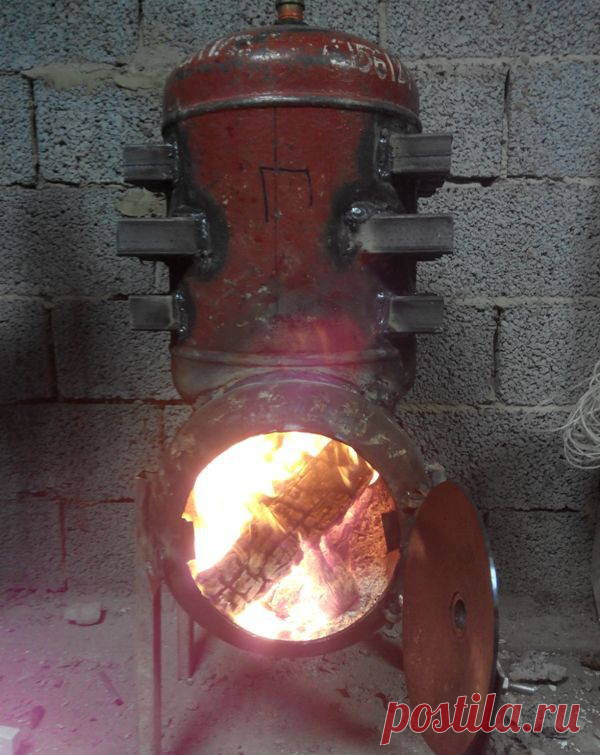 Печь "буржуйка" в гараж с принудительным обдувом