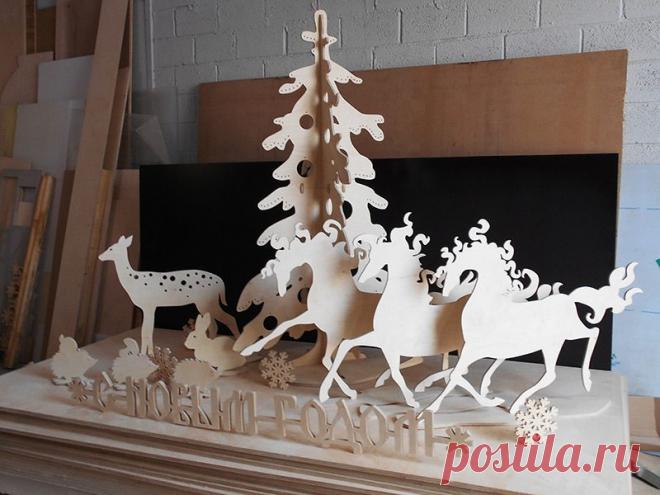 Поделки из фанеры на Новый год: видео-инструкция как сделать для дома или дачи своими руками, шаблоны, схемы, чертежи, фото и цена
