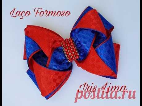 Laço de Fita de Gorgurão 🎀 Laço Mil Faces Formoso 🎀 DIY 🎀 PAP 🎀 TUTORIAL 🎀 Iris Lima