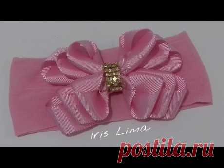 Como fazer laço de fita de gorgurão com 3 camadas DIY , TUTORIAL ,PAP By Iris Lima