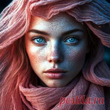 ГОЛУБОГЛАЗАЯ БЛОНДИНКА в РОЗОВОМ (нейросеть Шедеврум).