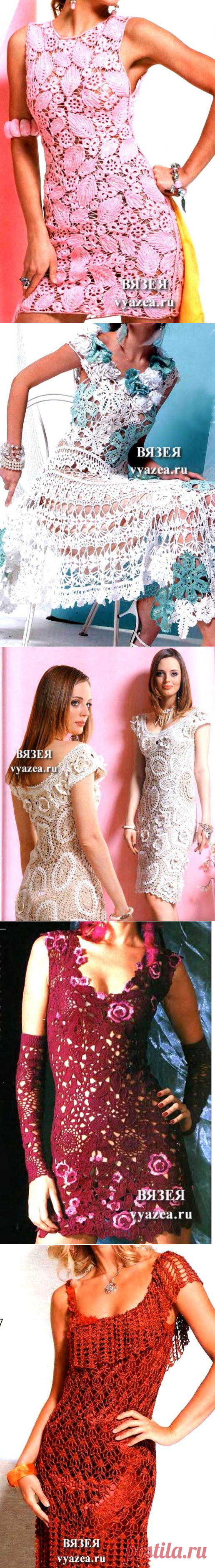 Красивое платье крючком со схемами для скачивания