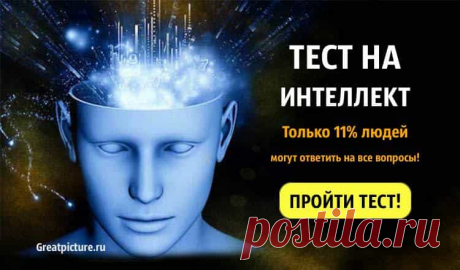 Тест на интеллект. Только 11% людей могут ответить на все вопросы! Тест на интеллект. Только 11% людей могут ответить на все вопросы!Проверьте уровень вашего интеллекта с помощью нашего быстрого  теста.