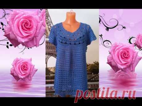 Летняя туника крючком.Часть 2.Росток.Summer tunic crocheted.Part 2.Rostock.