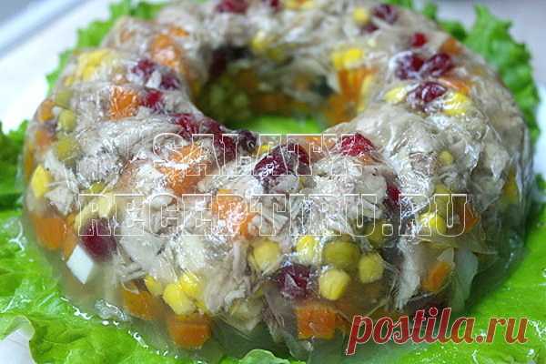 Заливное из курицы с желатином. Рецепт с пошаговыми фото | Салаты и закуски