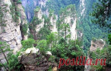 Улинъюань -это горная система, расположена в северо-западной провинции Хунань в Китае, и является объектом  всемирного наследия ЮНЕСКО

Сформировавшиеся в результате выветривания песчанистых и известковых пород утесы, похожи на каменные столбы. По красоте и величаю это неповторимое зрелище мало с чем может сравниться. 

Над тропическим лесом возвышается более трёх тысяч пиков и утесов, изрезанных ущельями, природными пещерами и водопадами.