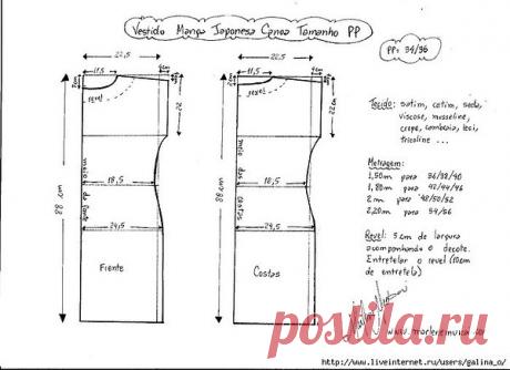 Классическая выкройка платья 52 размера