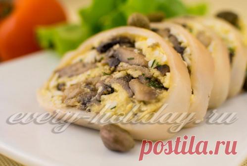 Фаршированные кальмары: рецепт с фото, в духовке с сыром