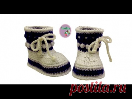 baby booties crochet tutorial //Vasilisa