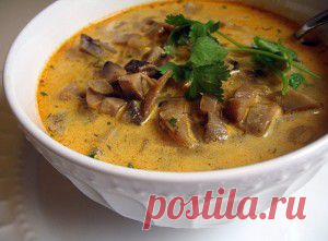 Суп с мясом и грибами