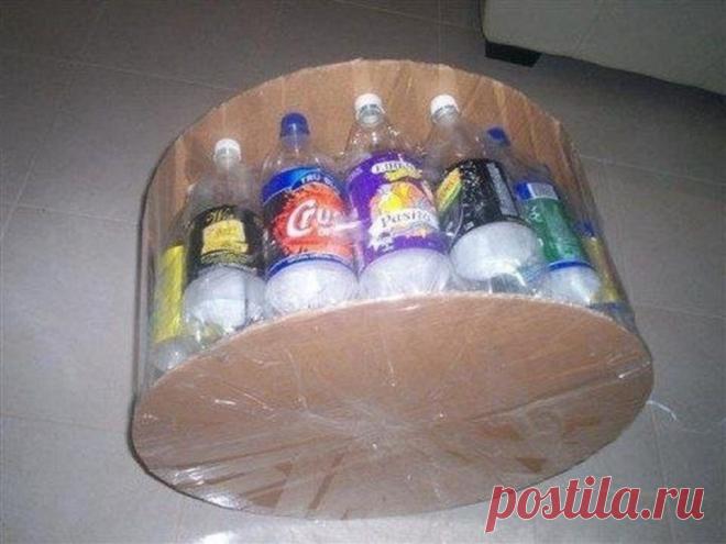 Пуфик из пластиковых бутылок / Домоседы