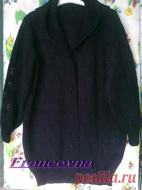 ажурный кардиган с капюшоном