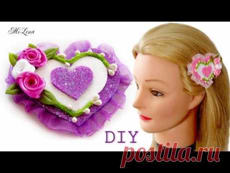 ЗАКОЛКИ-СЕРДЕЧКИ, МК / DIY Valentines Day Hair Pins