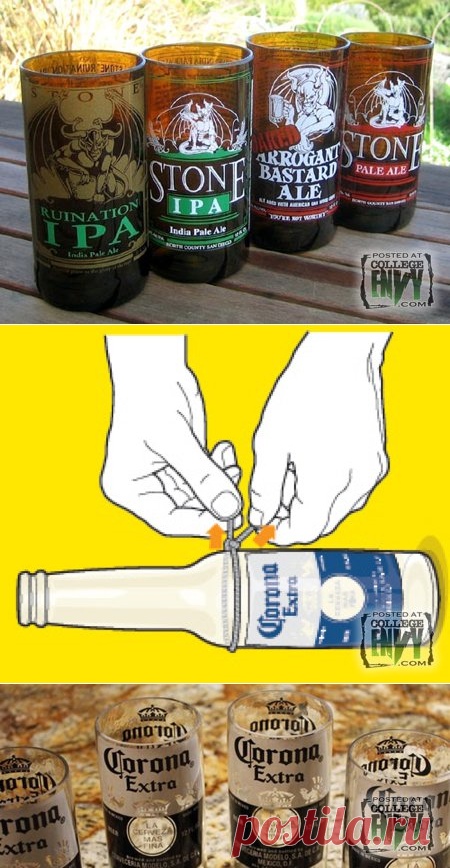 Шикарные стаканы из стеклянной бутылки