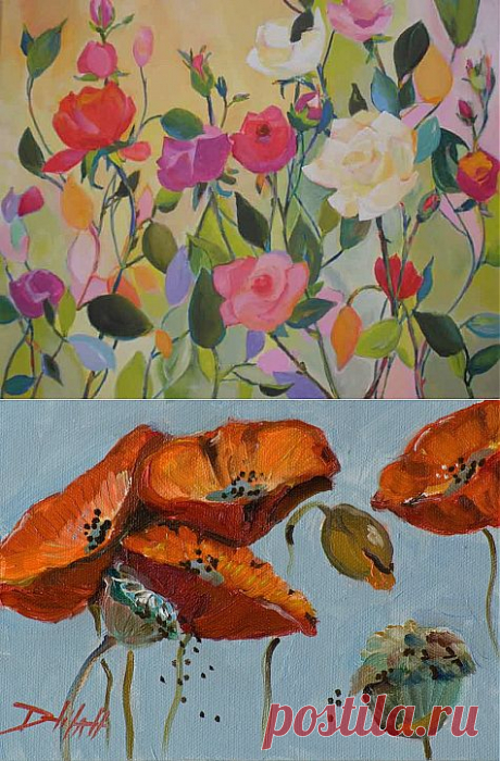 Everything's Coming up Roses - acrylic version finished, original painting by artist Kay Smith | DailyPainters.com