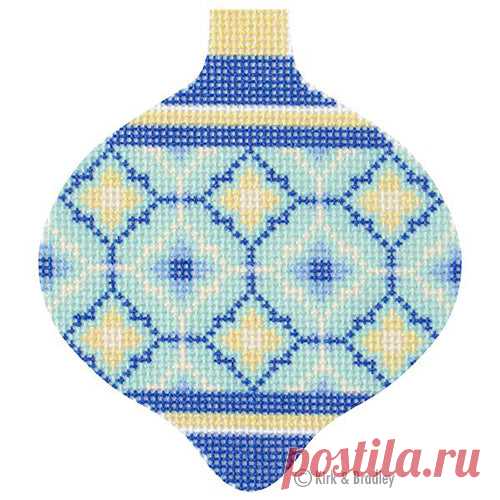 NTG KB023 - Tuscan Bauble - Livorno Introducing Kirk & Bradley's line of stitch printed canvases. This canvas was printed using state of the art printing technology. Tuscan Bauble - LivornoStyle: NTG 023Size: 4