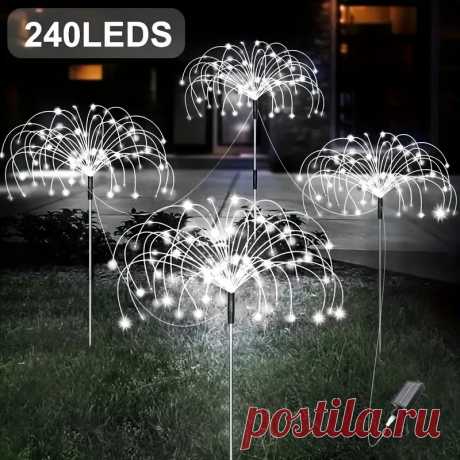 4 шт. 320 LED/240 LED Солнечные огни фейерверки 8 режимов - Temu Moldova