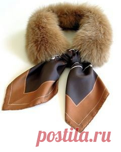 платок с меховым воротником
