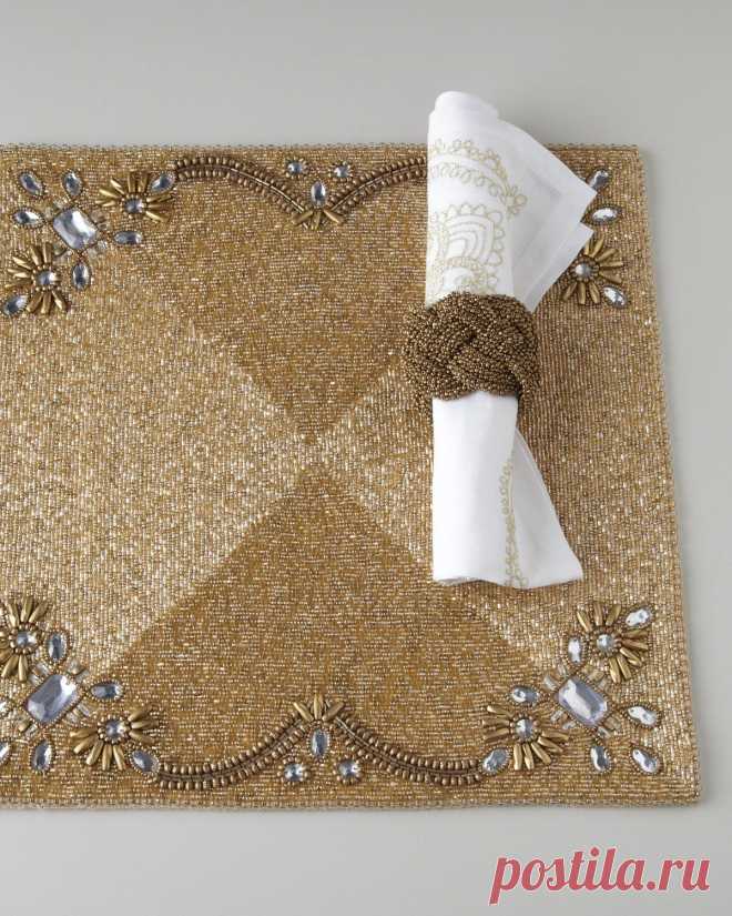 Бисерные аксессуары для сервировки стола от Kim Seybert. Часть I