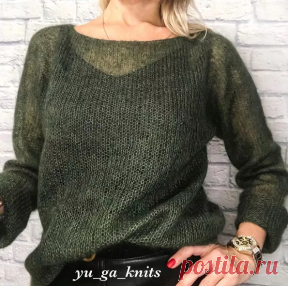 Свитер паутинка из мохера спицами