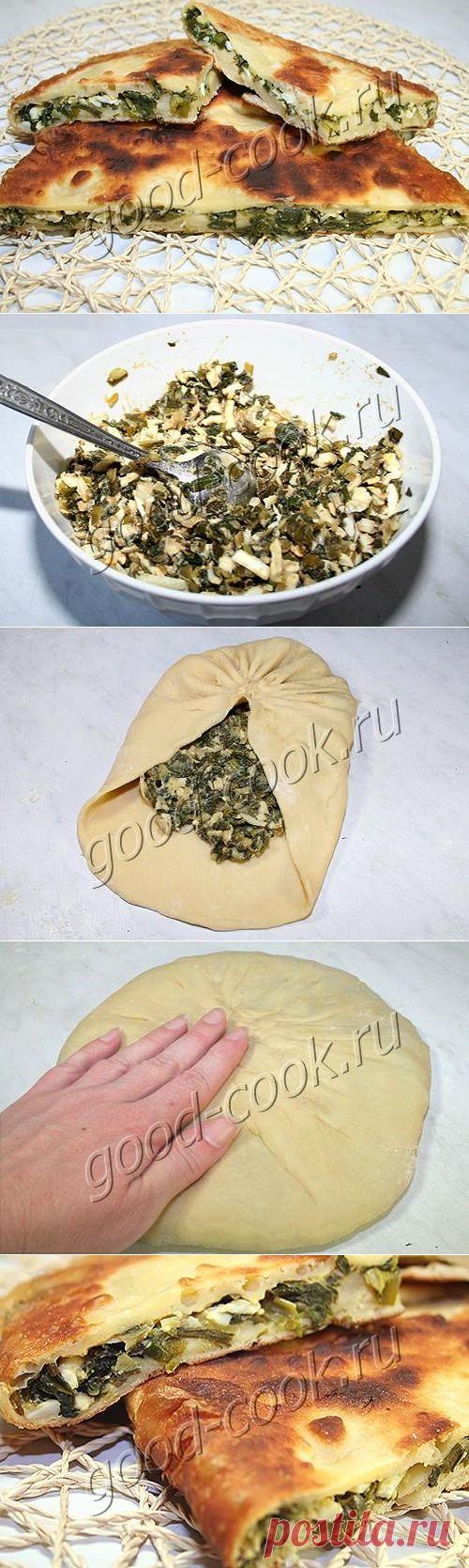 Хорошая кухня - жареный пирог с зеленым луком и яйцами. Кулинарная книга рецептов. Салаты, выпечка.