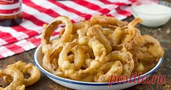 Луковые кольца в пивном кляре Превосходная сытная закуска для посиделок в кругу друзей!