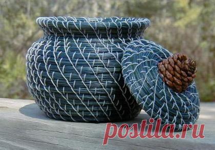 Корзины и вазы из сосновых иголок (подборка, Diy)