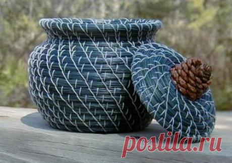 Корзины и вазы из сосновых иголок (подборка, Diy)