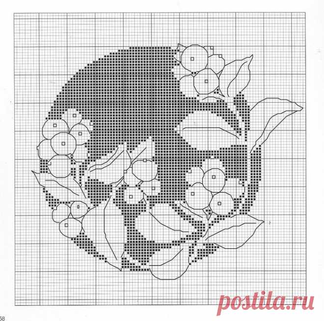ЦВЕТЫ МОНОХРОМ. Схемы для вышивки