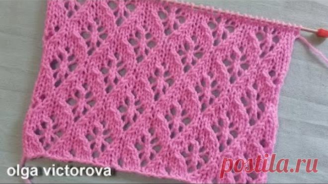 Ажурный узор с цветочным мотивом. Завораживает и не отпускает. 630 Узоры Вязание спицами